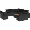 Image de vidaXL Ensemble de 12 canapés de jardin avec coussins noir poly rotin