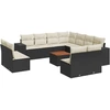 Image de vidaXL Ensemble de 12 canapés de jardin avec coussins noir poly rotin