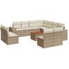 Image de vidaXL Ensemble de 12 canapés de jardin avec coussins Beige Poly Rattan