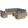 Image de vidaXL Ensemble de 12 canapés de jardin avec coussins Beige Poly Rattan