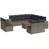 Image de vidaXL Ensemble de salon de jardin 12 pièces avec coussins Gris Poly rotin