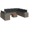 Image de vidaXL Ensemble de salon de jardin 10 pièces avec coussins Gris Poly Rattan