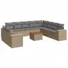 Image de vidaXL Ensemble de salon de jardin 11 pièces avec coussins Beige Poly Rattan