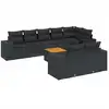 Image de vidaXL Ensemble de salon de jardin 9 pièces avec coussins noir poly rotin