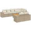 Image de vidaXL Ensemble de salon de jardin 9 pièces avec coussins beige Poly rotin