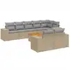 Image de vidaXL Ensemble de salon de jardin 9 pièces avec coussins beige Poly rotin