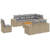Image de vidaXL Ensemble de salon de jardin 9 pièces avec coussins beige Poly rotin
