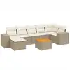 Image de vidaXL Ensemble de jardin canapé 8 pièces avec coussins Beige Poly Rattan