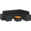 Image de vidaXL Ensemble de jardin canapé 8 pièces avec coussins noir poly rotin