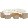 Image de vidaXL Ensemble de jardin canapé 8 pièces avec coussins Beige Poly Rattan