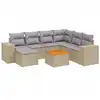 Image de vidaXL Ensemble de jardin canapé 8 pièces avec coussins Beige Poly Rattan