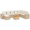 Image de vidaXL Ensemble de salon de jardin 9 pièces avec coussins beige Poly rotin