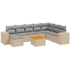 Image de vidaXL Ensemble de salon de jardin 9 pièces avec coussins beige Poly rotin