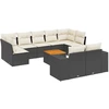 Image de vidaXL Ensemble de 10 canapés de jardin avec coussins noir poly rotin