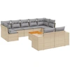 Image de vidaXL Ensemble de salon de jardin 10 pièces avec coussins Beige Poly Rattan