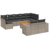 Image de vidaXL Ensemble de salon de jardin 10 pièces avec coussins Gris Poly Rattan