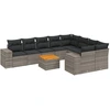 Image de vidaXL Ensemble de salon de jardin 10 pièces avec coussins Gris Poly Rattan