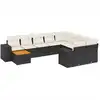 Image de vidaXL Ensemble de 10 canapés de jardin avec coussins noir poly rotin