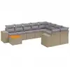 Image de vidaXL Ensemble de salon de jardin 10 pièces avec coussins Beige Poly Rattan