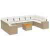 Image de vidaXL Ensemble de salon de jardin 11 pièces avec coussins Beige Poly Rattan