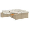 Image de vidaXL Ensemble de salon de jardin 11 pièces avec coussins Beige Poly Rattan