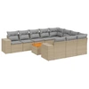 Image de vidaXL Ensemble de salon de jardin 11 pièces avec coussins Beige Poly Rattan