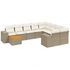 Image de vidaXL Ensemble de salon de jardin 11 pièces avec coussins Beige Poly Rattan