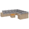 Image de vidaXL Ensemble de salon de jardin 11 pièces avec coussins Beige Poly Rattan