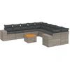 Image de vidaXL Ensemble de salon de jardin 11 pièces avec coussins Gris Poly rotin