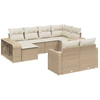 Image de vidaXL Ensemble de salon de jardin 10 pièces avec coussins Beige Poly Rattan
