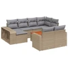 Image de vidaXL Ensemble de salon de jardin 11 pièces avec coussins Beige Poly Rattan