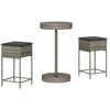 Image de vidaXL Ensemble bar de jardin 3 pièces avec coussins Gris Poly rotin