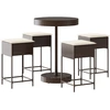 Image de vidaXL Ensemble bar de jardin 5 pièces avec coussins Marron Poly rotin