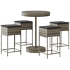 Image de vidaXL Ensemble bar de jardin 5 pièces avec coussins Gris Poly rotin
