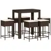 Image de vidaXL Ensemble bar de jardin 7 pièces avec coussins Marron Poly rotin