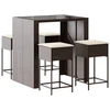 Image de vidaXL Ensemble bar de jardin 5 pièces avec coussins Marron Poly rotin