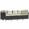 Image de vidaXL Ensemble de salon de jardin 5 pièces avec coussins noir poly rotin