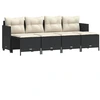 Image de vidaXL Ensemble de salon de jardin 5 pièces avec coussins noir poly rotin