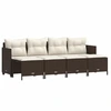 Image de vidaXL Ensemble de salon de jardin 5 pièces avec coussins Marron Poly Rattan