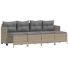 Image de vidaXL Ensemble de salon de jardin 5 pièces avec coussins Beige Poly Rattan
