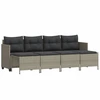 Image de vidaXL Ensemble de salon de jardin 5 pièces avec coussins gris clair Poly rotin