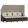 Image de vidaXL Ensemble de salon de jardin 5 pièces avec coussins Marron Poly Rattan