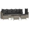 Image de vidaXL Ensemble de salon de jardin 5 pièces avec coussins Gris Poly rotin