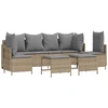 Image de vidaXL Ensemble de salon de jardin 5 pièces avec coussins Beige Poly Rattan