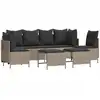Image de vidaXL Ensemble de salon de jardin 5 pièces avec coussins gris clair Poly rotin