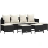 Image de vidaXL Ensemble de salon de jardin 5 pièces avec coussins noir poly rotin