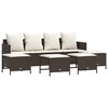 Image de vidaXL Ensemble de salon de jardin 5 pièces avec coussins Marron Poly Rattan