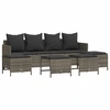 Image de vidaXL Ensemble de salon de jardin 5 pièces avec coussins Gris Poly rotin