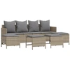 Image de vidaXL Ensemble de salon de jardin 5 pièces avec coussins Beige Poly Rattan