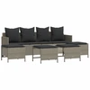Image de vidaXL Ensemble de salon de jardin 5 pièces avec coussins gris clair Poly rotin